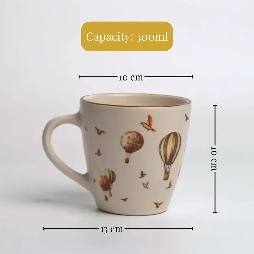 Keramische koffiemokken heteluchtballon - Set van 4