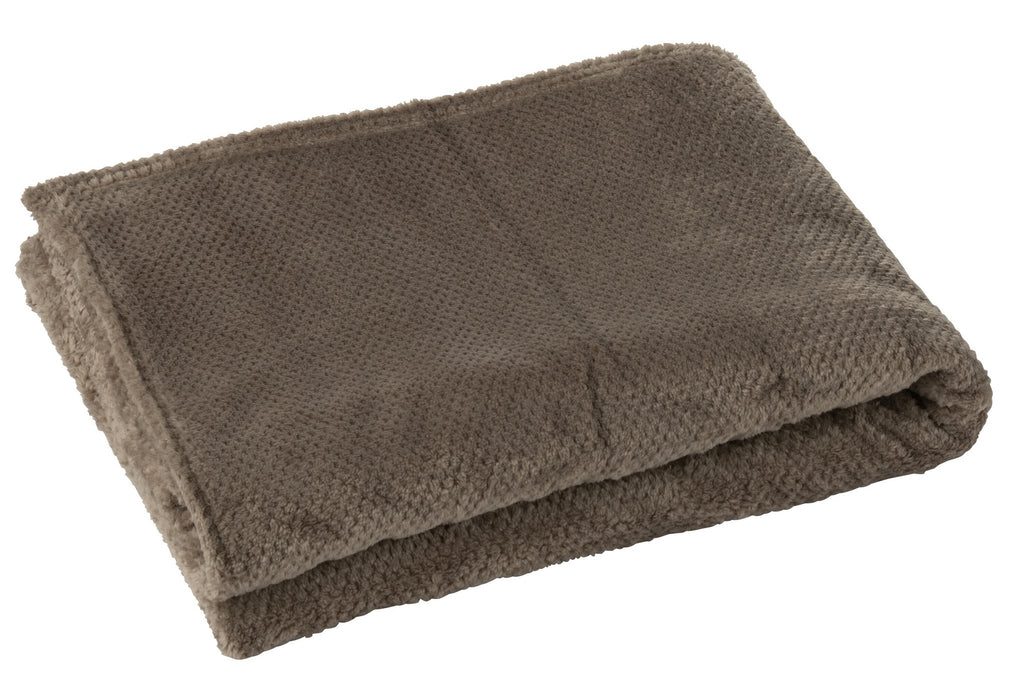 J-Line deken Snuggle - polyester - donkergrijs