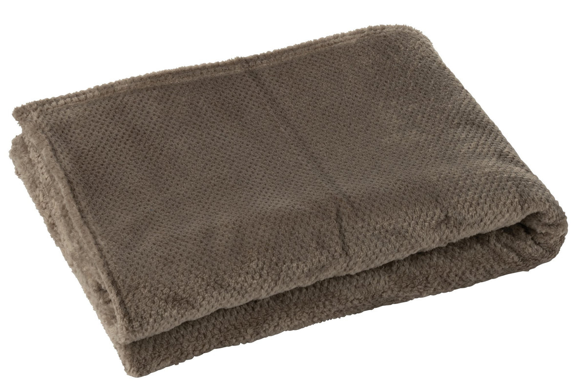 J-Line deken Snuggle - polyester - donkergrijs