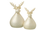 J-Line figuur Rendier - porselein - goud - L