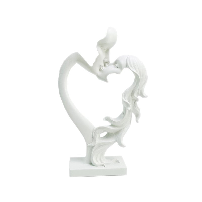 Polyresin minnaar hart wit