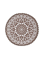 Placemats – Jute & Katoen Gehaakt Antislip – Rond 38cm, Set van 4