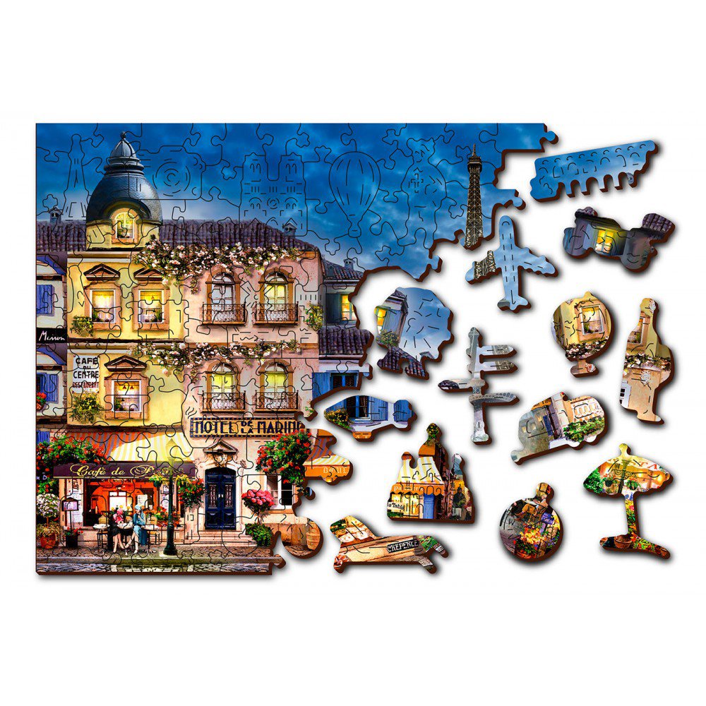 Wooden City 2in1 Houten Legpuzzel, Breakfast in Paris, FR0004XL, 51,9x37,5cm