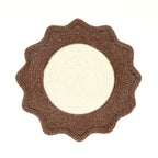 Bruin polyester gevlochten placemat – elegante eetmat