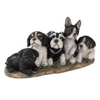 Beeld Hond 33x12x17 cm Zwart Wit Kunststof