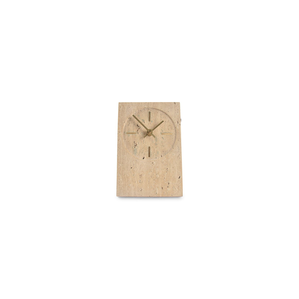 Tafelklok 12xH18cm travertijn beige Zone