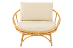 J-Line stoel + kussen - jute/textiel - naturel/wit