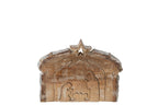 J-Line Kerststal - mangohout - naturel/wit - medium