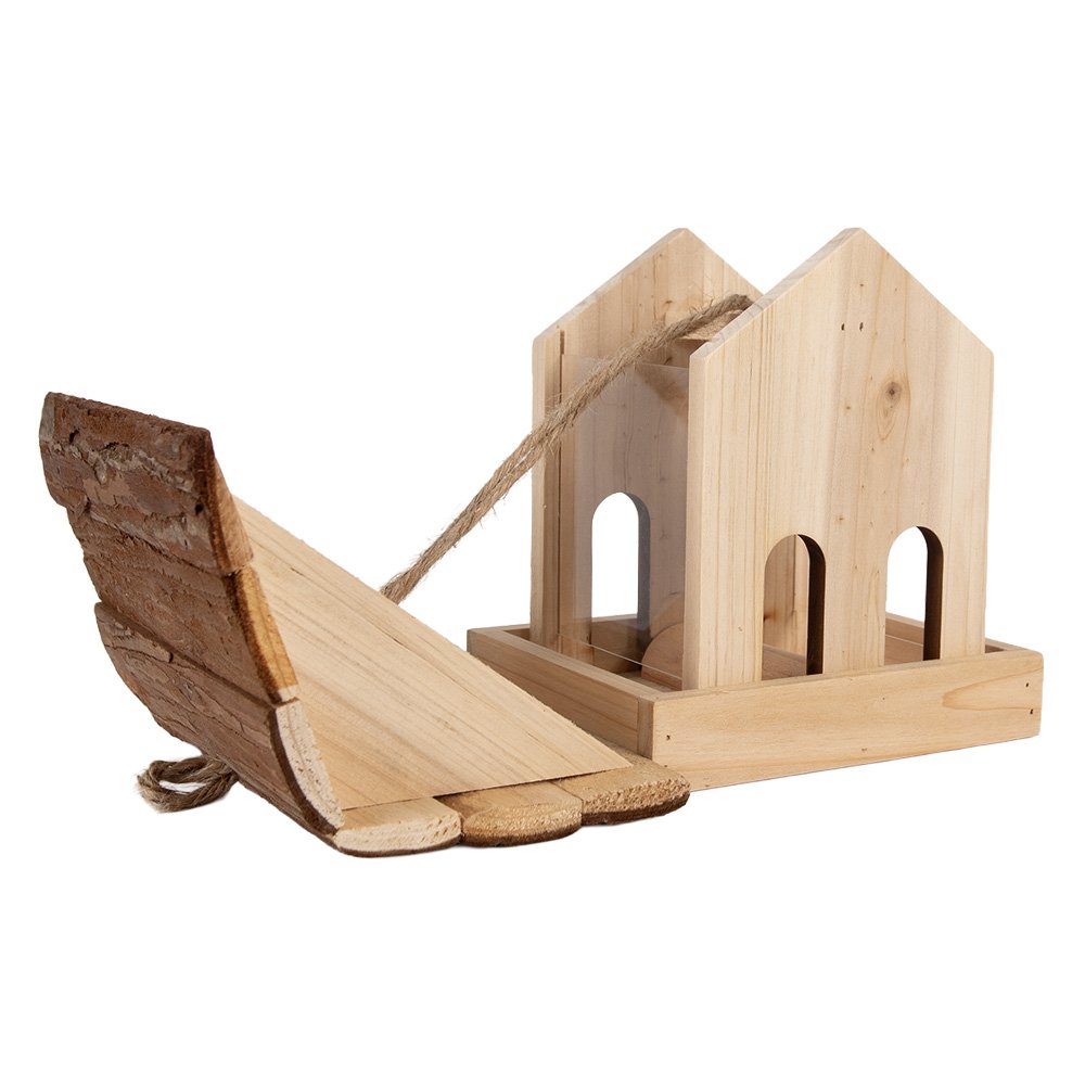 Vogelvoederhuisje 19x18x19 cm Bruin Hout