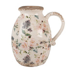 Decoratie Kan 20x16x22 cm Beige Roze Keramiek Bloemen Schenkkan