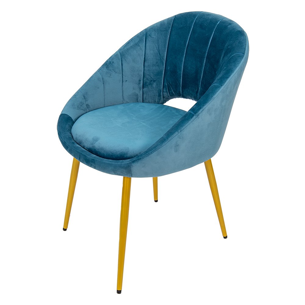 Eetkamerstoel 58x65x85 cm blauw ijzer stoel