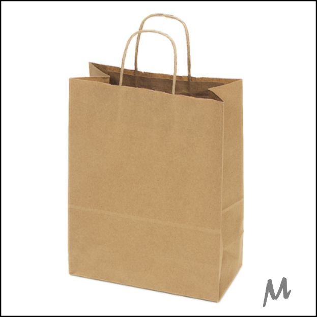 Papieren tas L – Kraft Bruin (100 stuks)