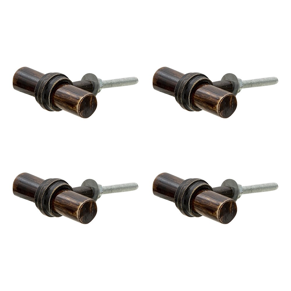 Deurknop set van 4 5x3 cm Bruin Ijzer Meubelknop