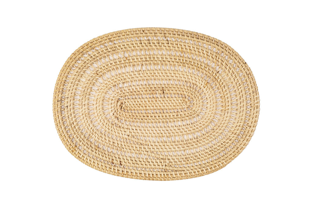 Placemat rattan spiraal - ovaal - 30x40 cm
