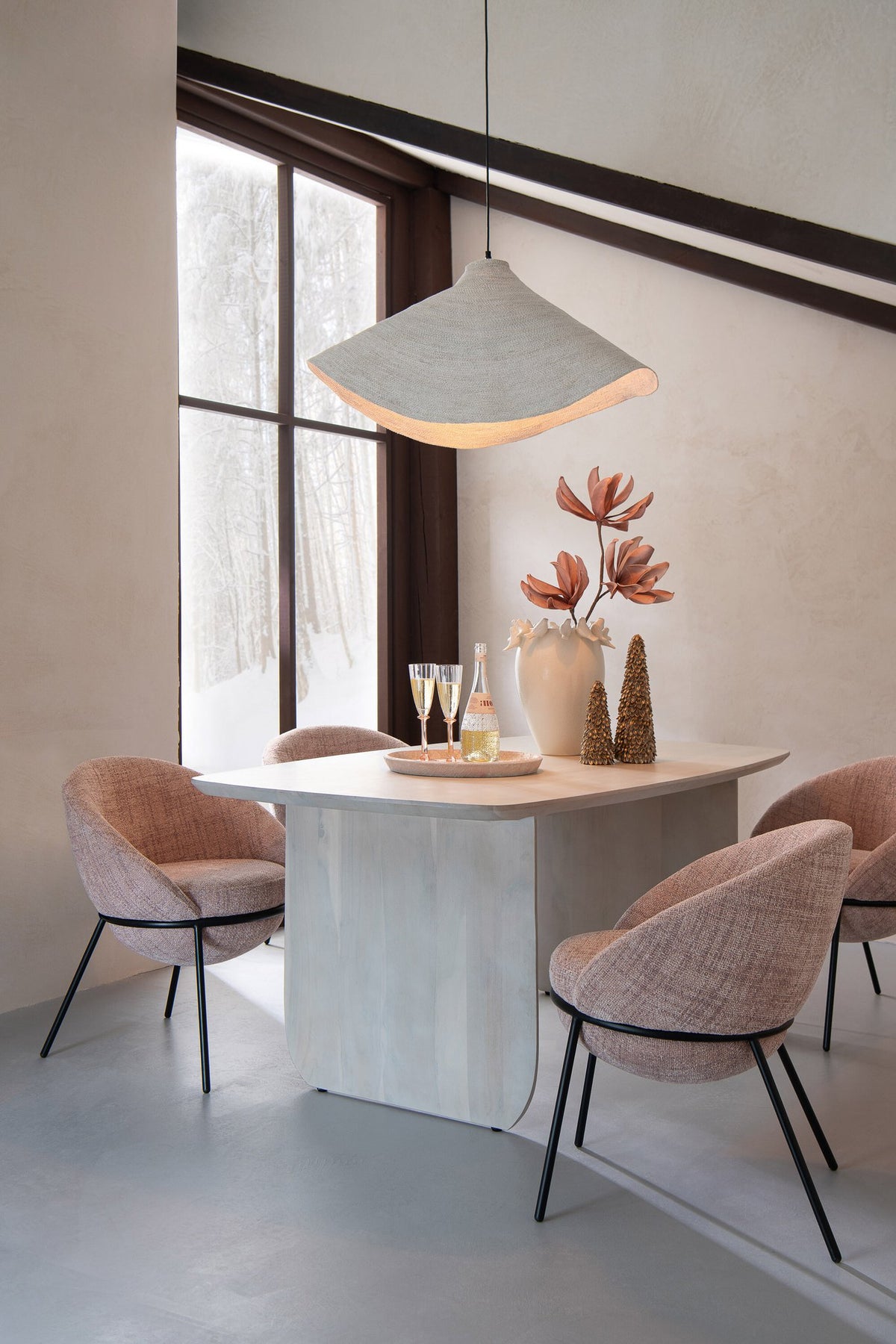 J-Line eettafel - acaciahout - wit
