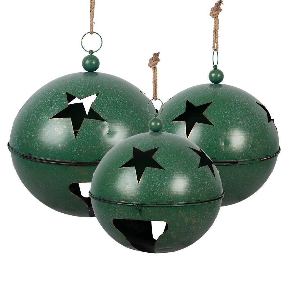 Kerstdecoratie Beeld Kerstbal Ø 60 / Ø 50 / Ø 40 cm Groen Metaal