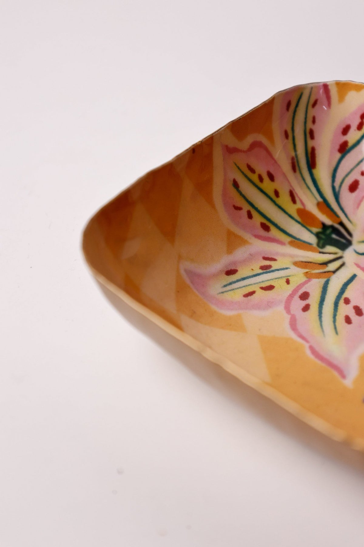 Serveerschaal | Metaal Levendige bloemen | 10x10x3cm, Geel