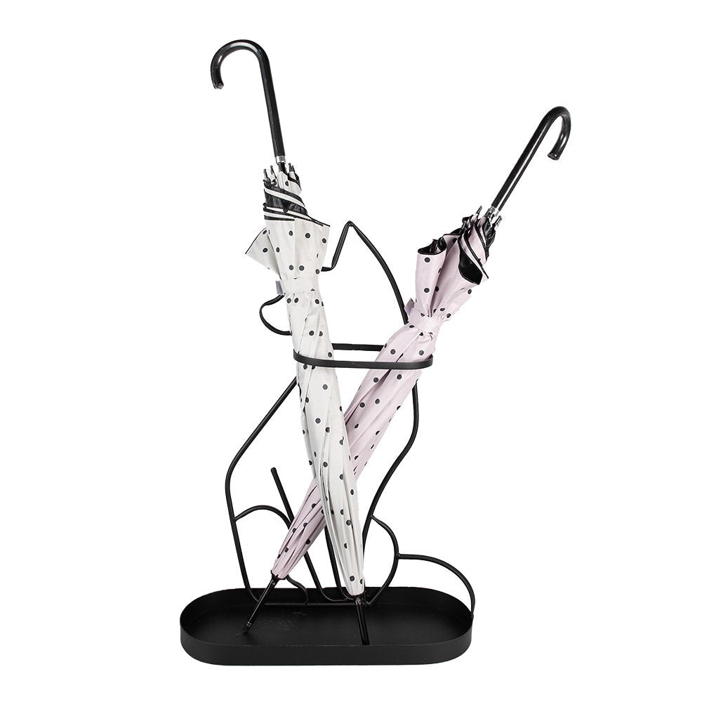 Paraplubak Kat 59 cm Zwart Metaal Parapluhouder