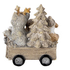 Beeld Dieren 9x7x11 cm Grijs Beige Polyresin Dieren Kerstdecoratie