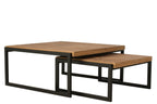 J-Line salontafel Dos - hout - naturel/zwart - set van 2