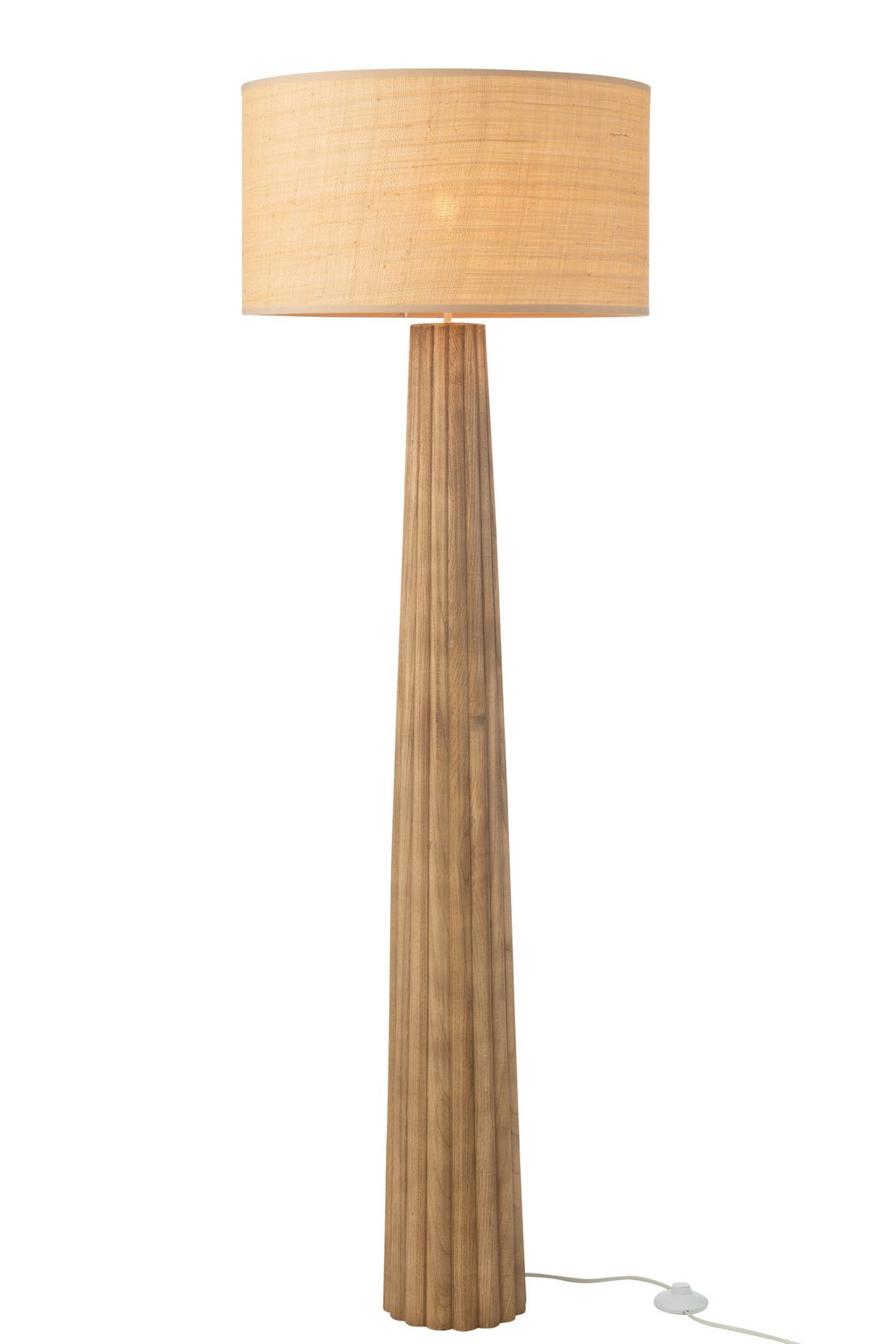 J-Line Vloerlamp Paraplu Ailanthus Hout Naturel
