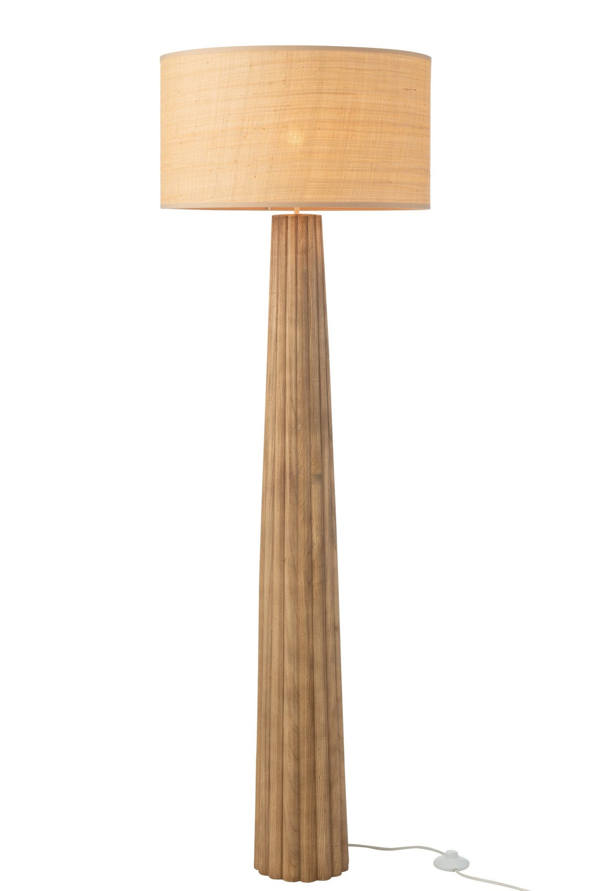 J-Line Vloerlamp Paraplu Ailanthus Hout Naturel