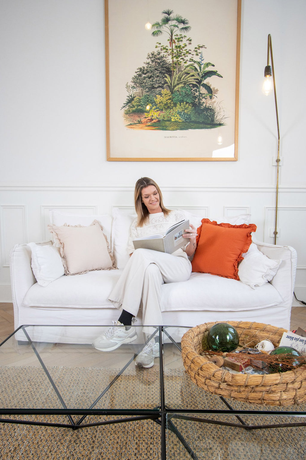 Sierkussen (gevuld) Abby met ruches - 45x45 cm
