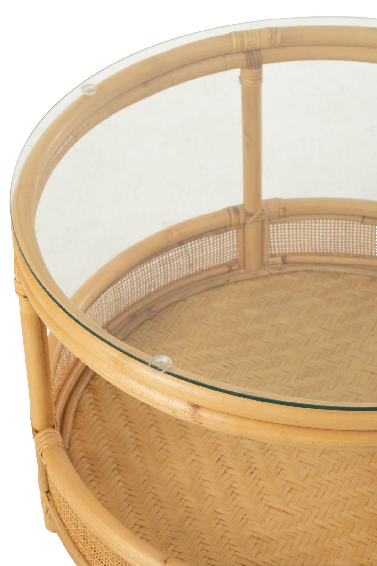J-Line salontafel Jovelyne - rotan/glas - naturel