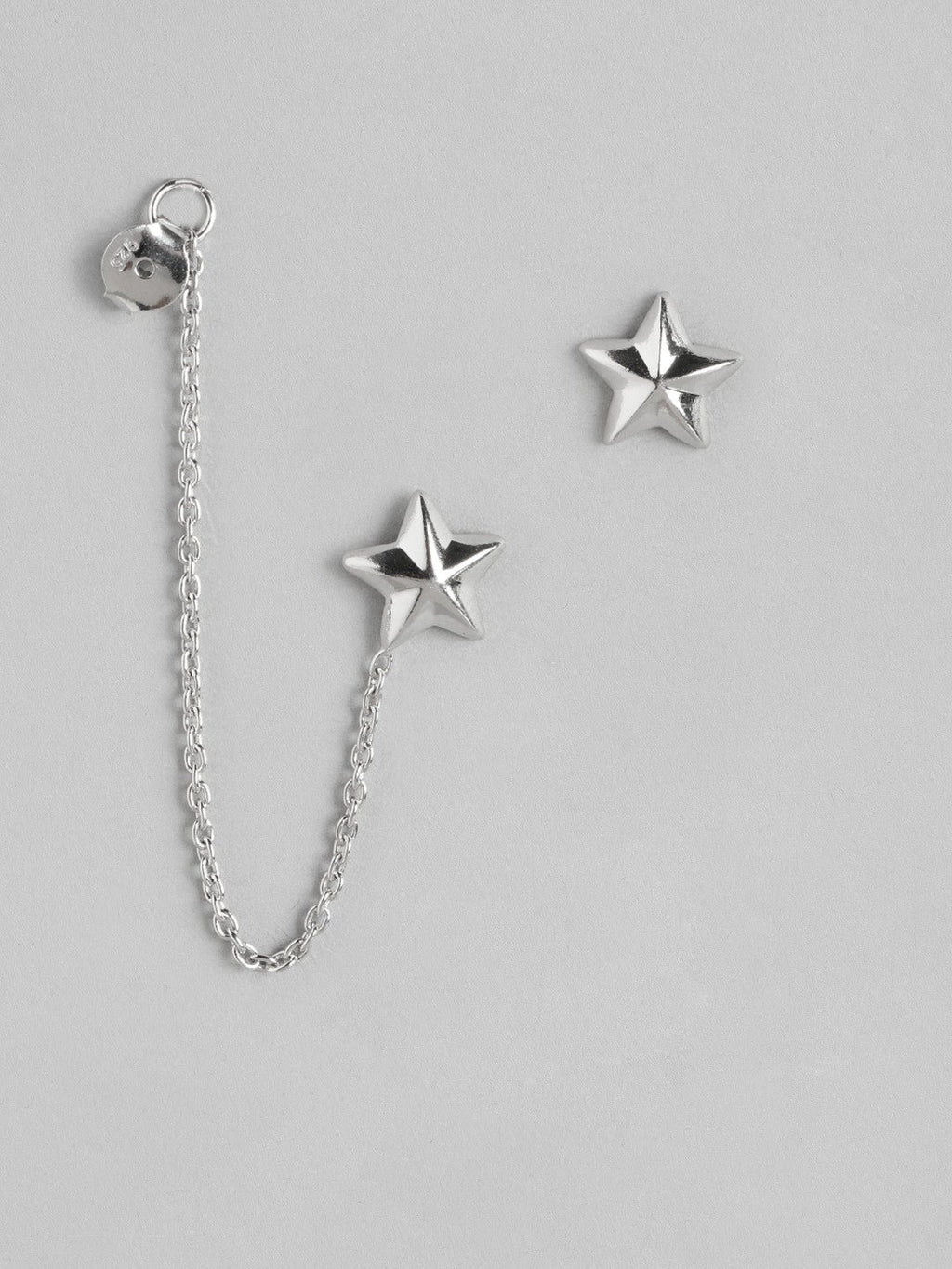 Oorbellen | Mismatch Star Stud Sterling Zilver | Rhodium