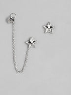 Oorbellen | Mismatch Star Stud Sterling Zilver | Rhodium