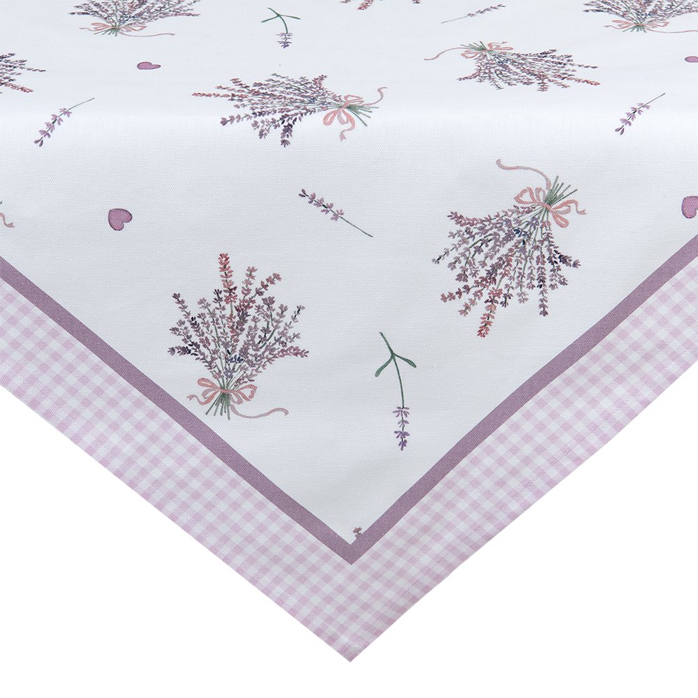 Tafelloper 50x160 cm Paars Wit Katoen Lavendel Tafelkleed