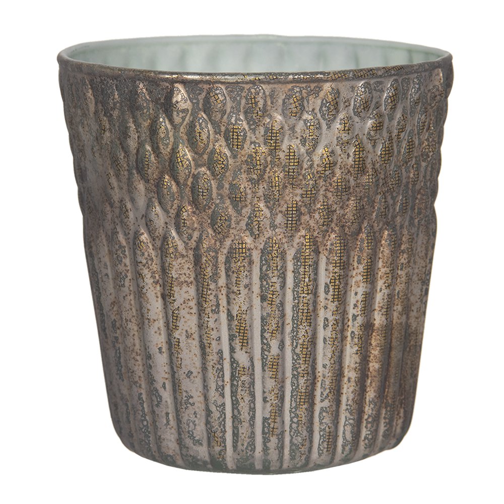 Theelichthouder Ø 13x13 cm Koperkleurig Glas Waxinelichthouder