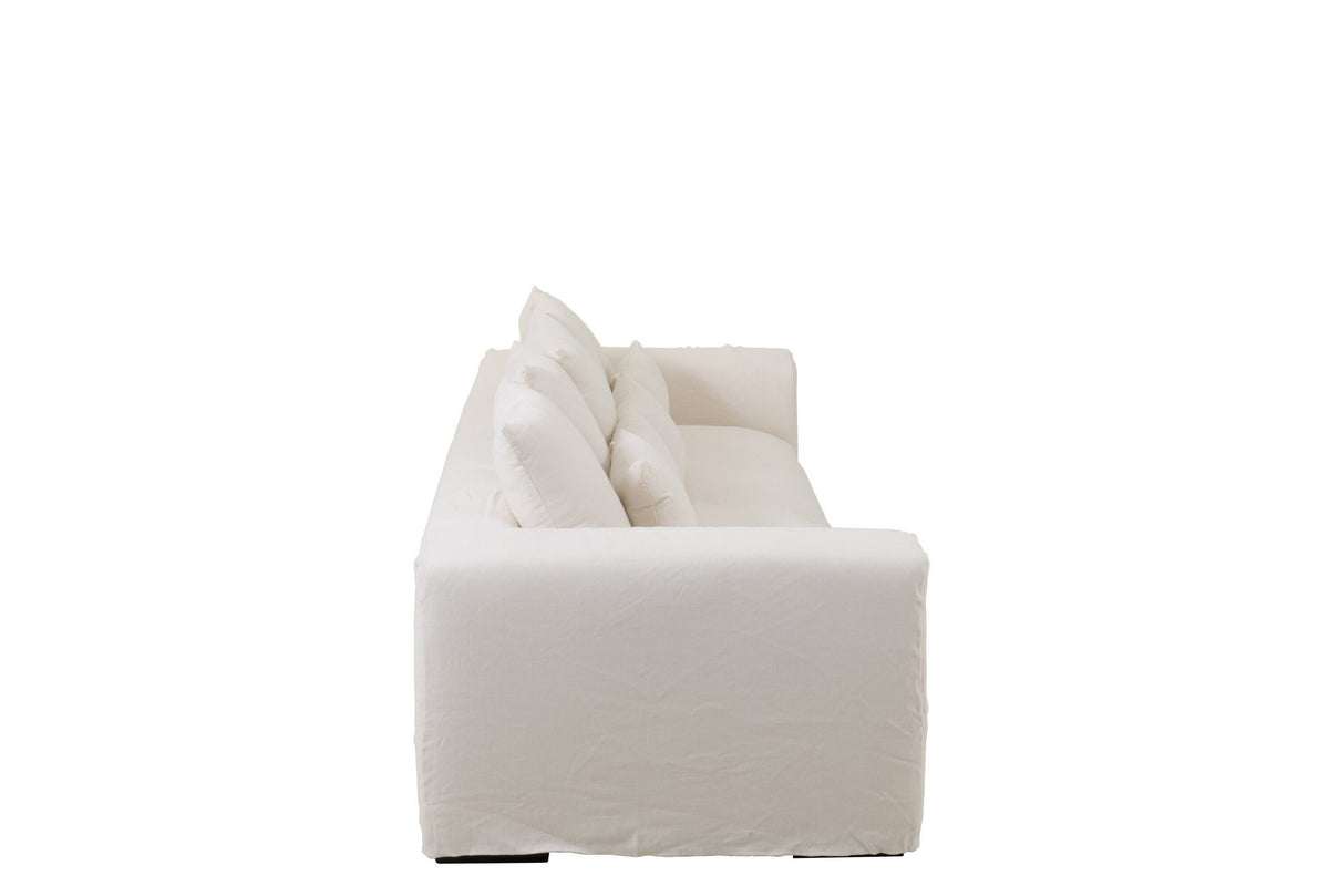 J-Line Hoes Voor Zetel+9 Kussens Monaco Linnen Xl Marshmallow Wit