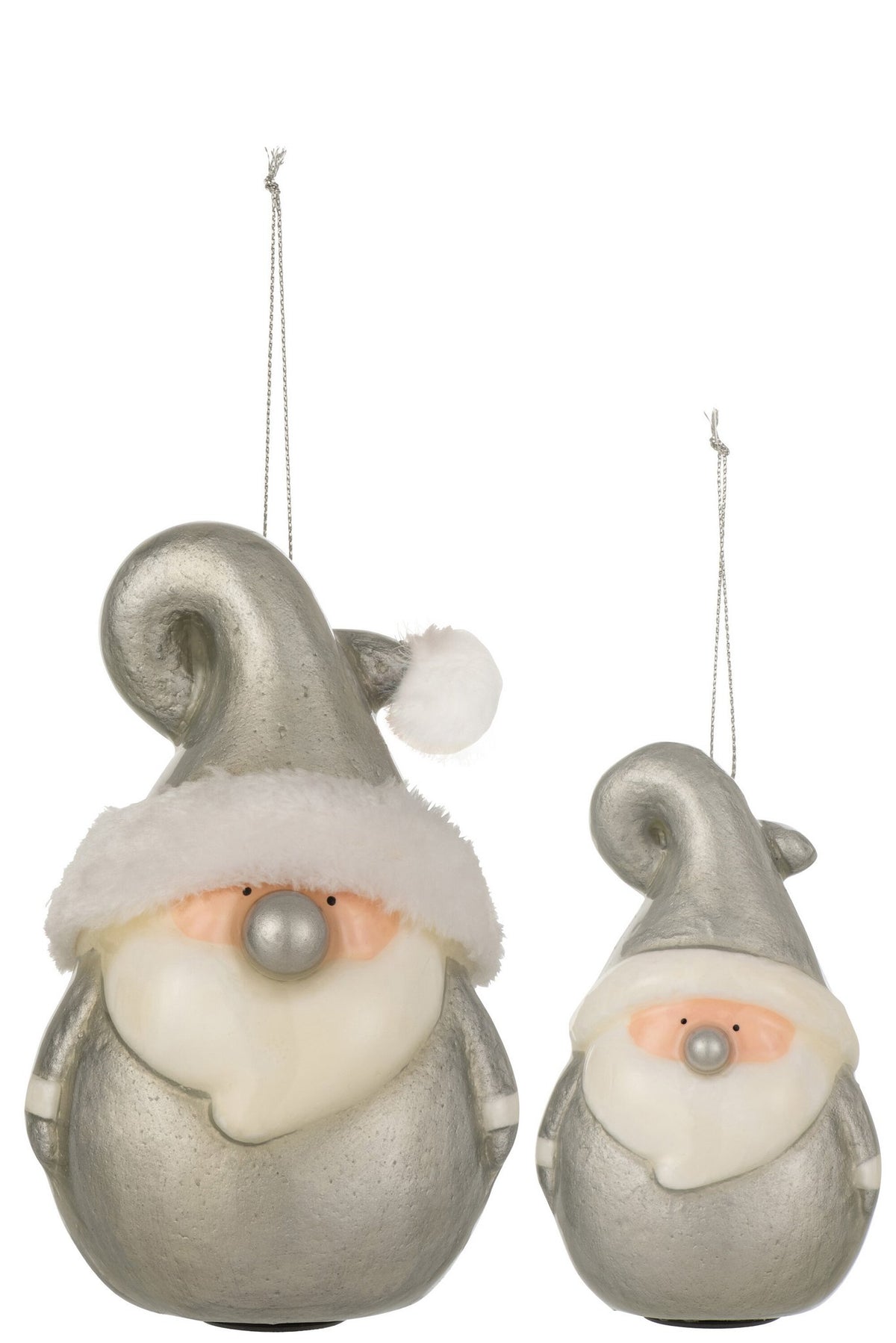 J-Line kersdecoratie - poly - zilver - large- CO