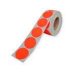 Blanco etiketten - Rond 35mm - fluor rood