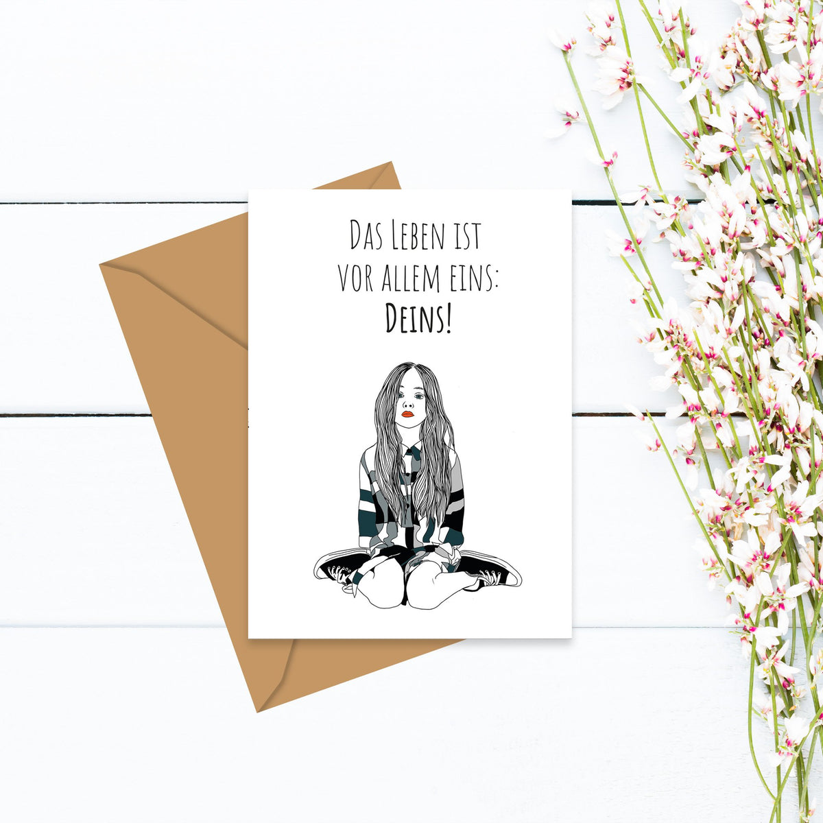 Het leven is vooral één ding: de jouwe! - Vouwkaart met envelop 5 set