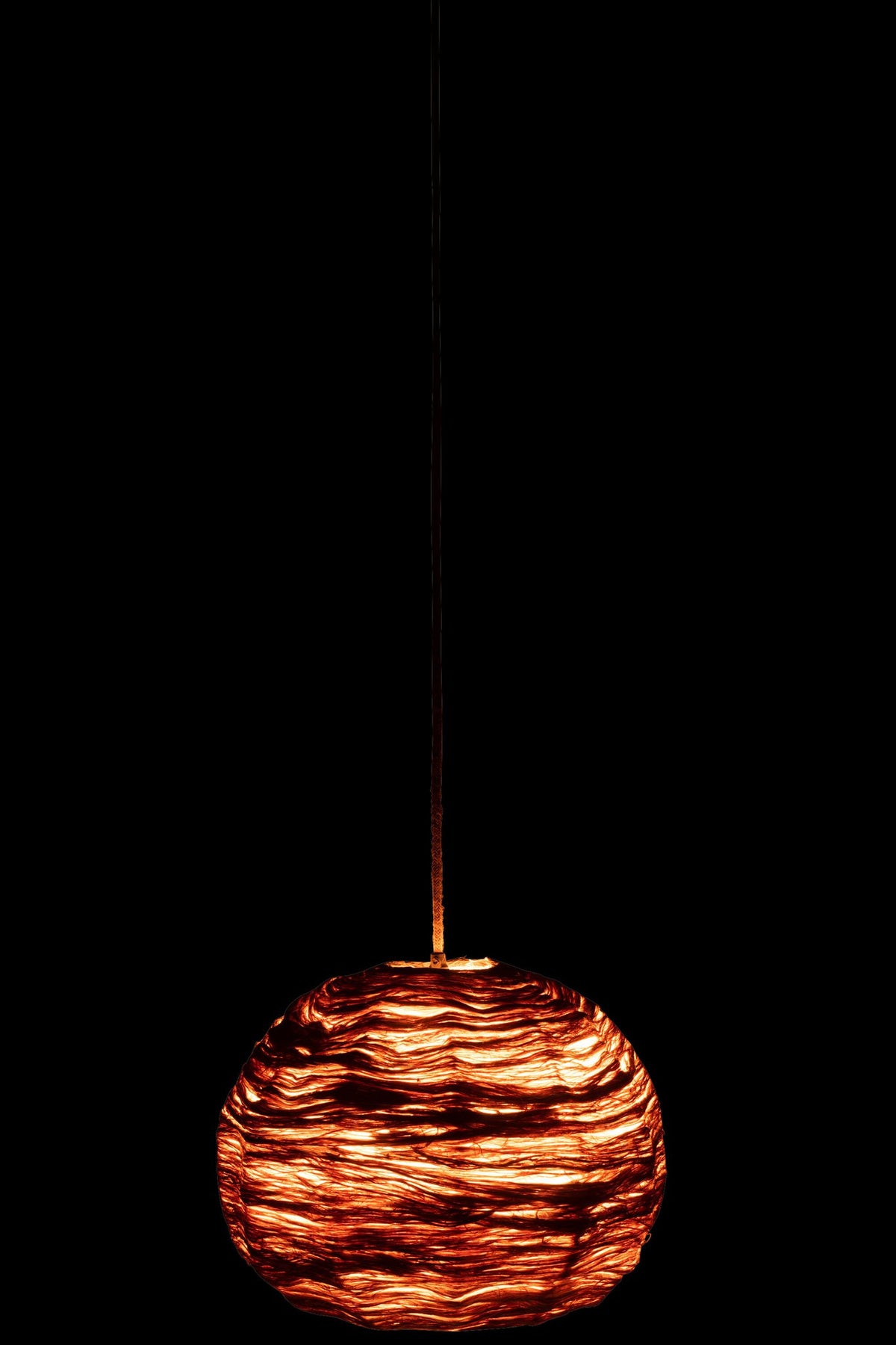 J-Line hanglamp Bol Bananenbladeren - jute - naturel - medium