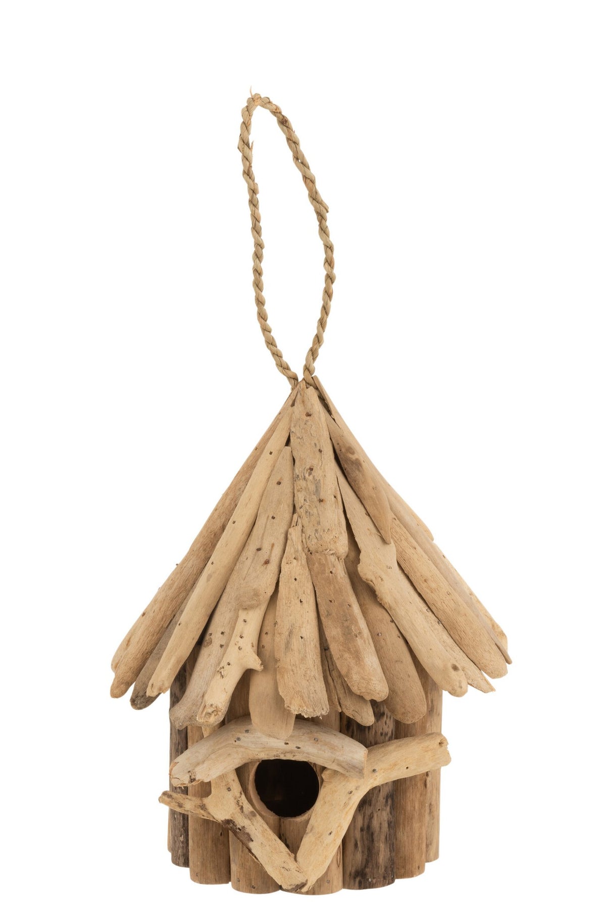 J-Line vogelhuisje - hout - naturel - small
