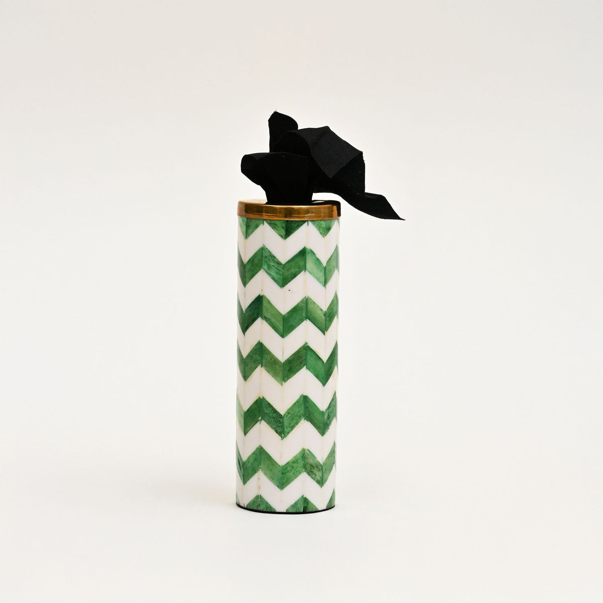 Zig Zag Kaarshouder - Groen Wit - Decoratieve stijl