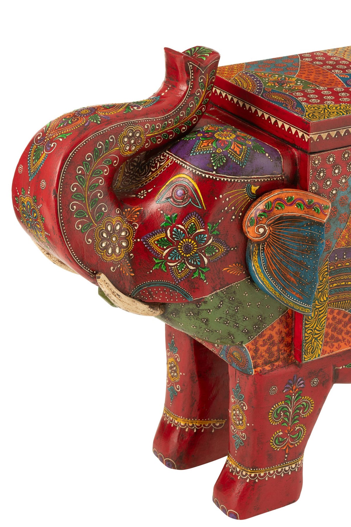 J-Line Koffer Olifant Delhi Mango Hout Mix