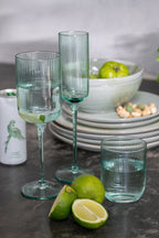 J-Line glas champagne Louise - glas - transparant/groen