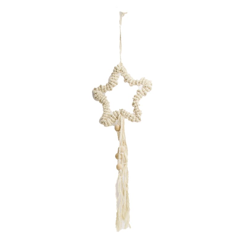 Stoffenhanger ster 28x28x90cm cream