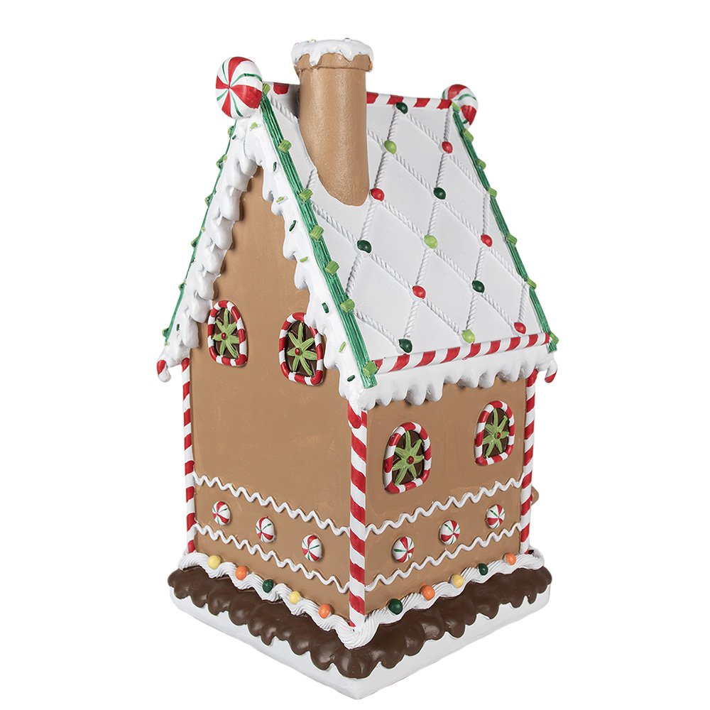 Gingerbread house 28x28x51 cm Bruin Polyresin Peperkoekhuisje