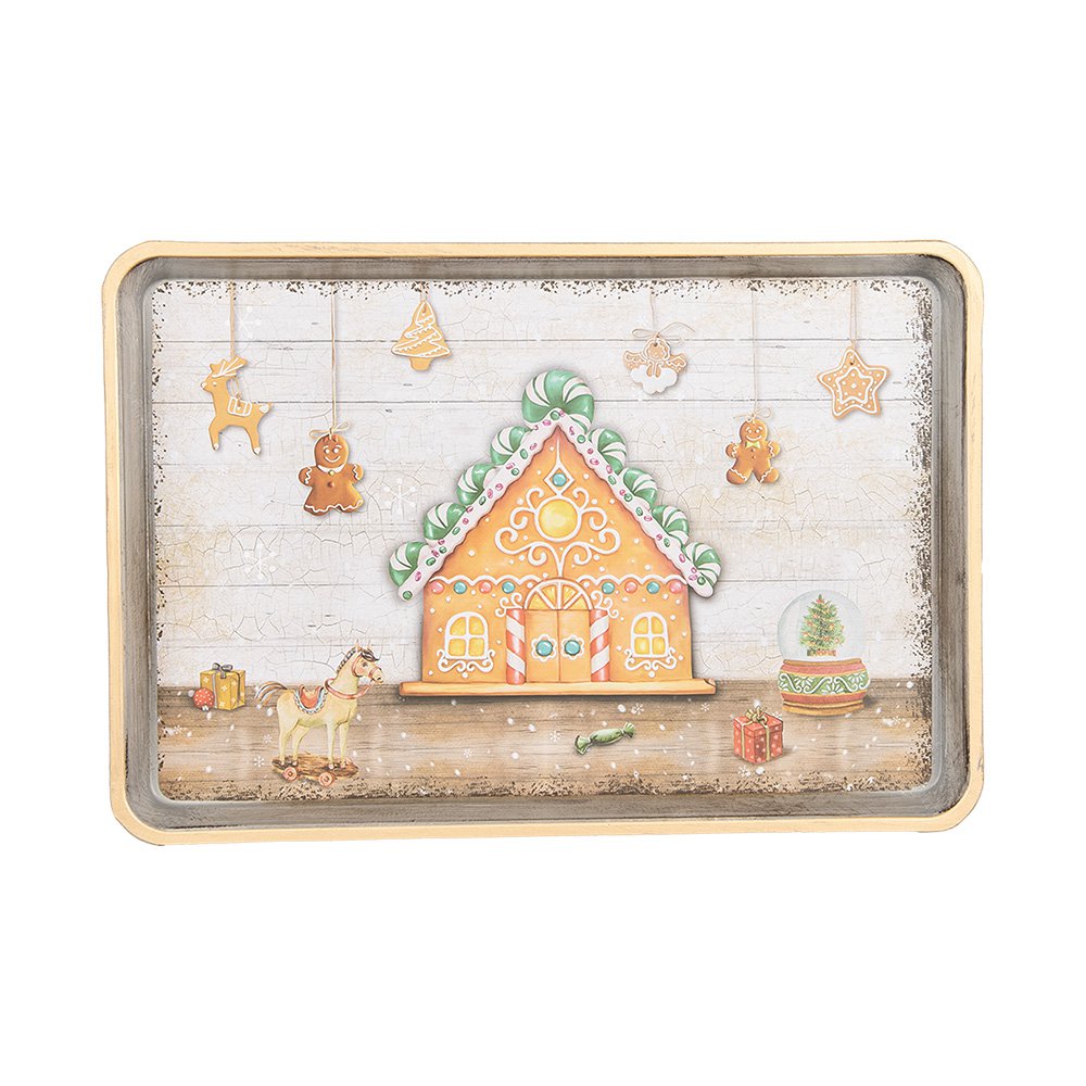 Dienblad 32x22x2 cm Bruin Melamine Kerst