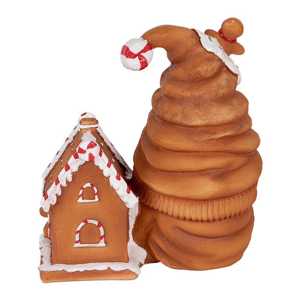Kerstdecoratie met LED-verlichting Kabouter 14x9x15 cm Bruin Kunststof