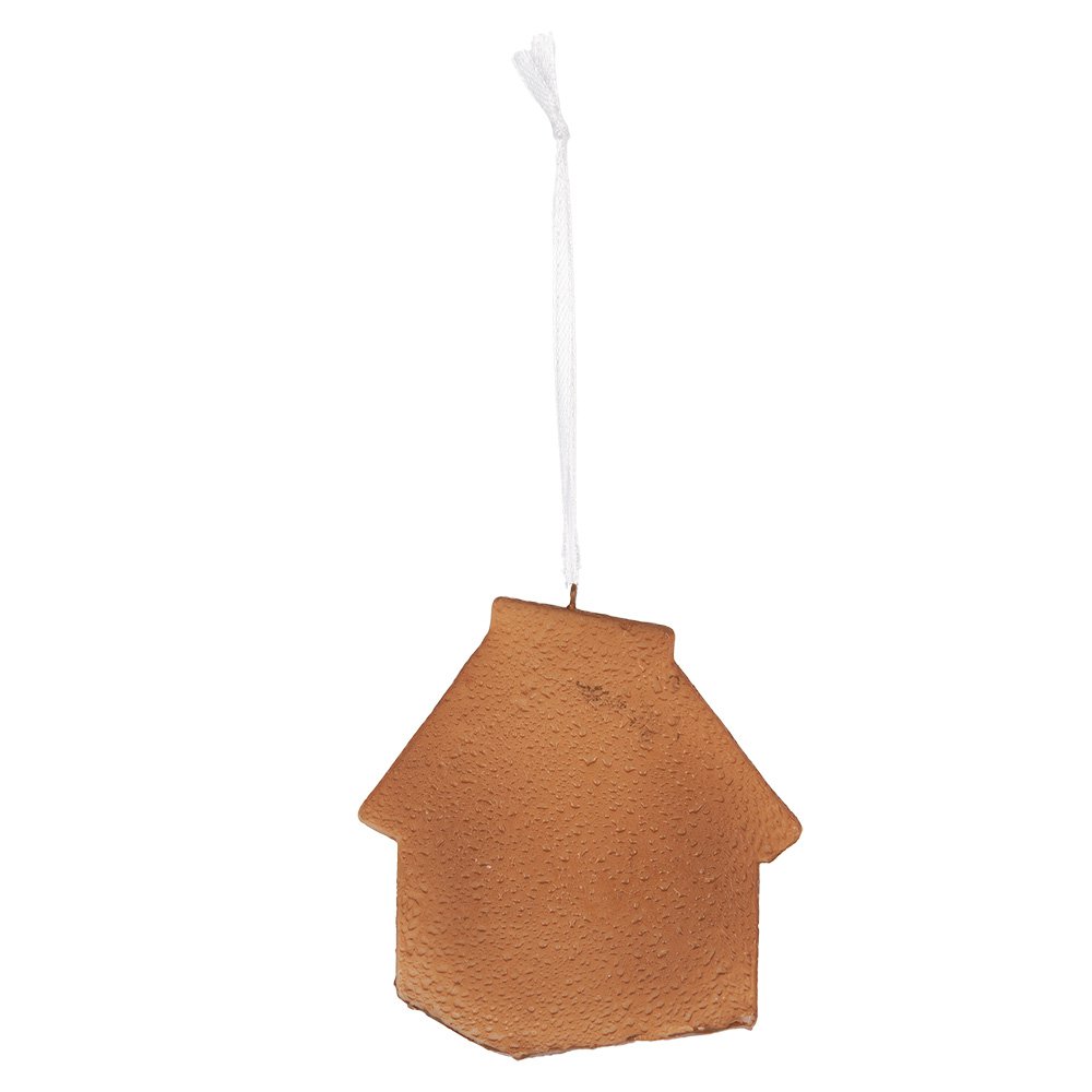 Kersthanger Gingerbread house 9x1x10 cm Wit Kunststof