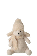 J-Line Zittende beer - polyester - lichtbeige