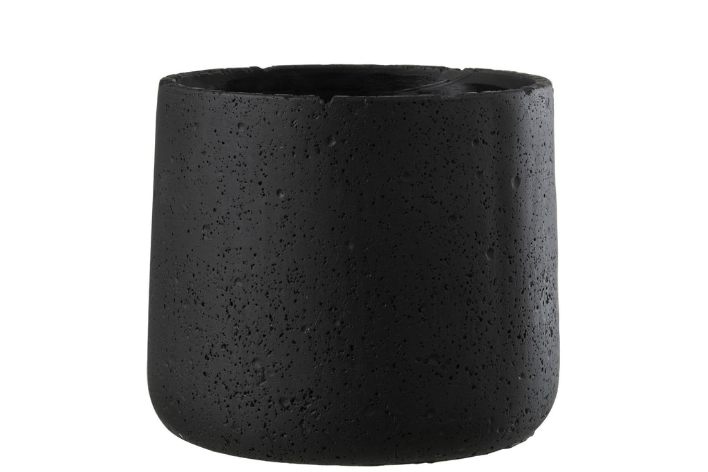 J-Line bloempot Potine - cement - zwart - large - Ø 19.00 cm