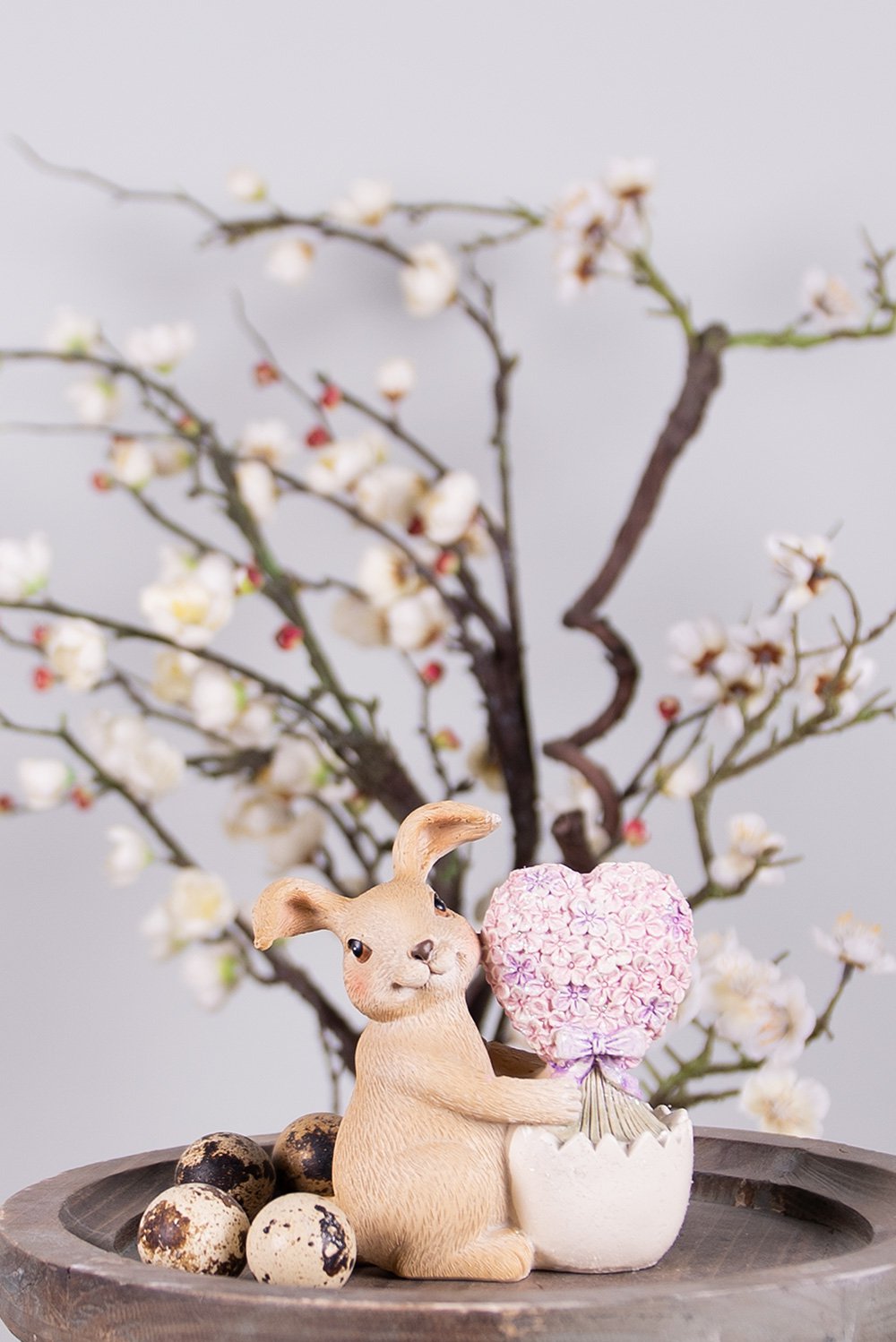 Beeld Konijn 12 cm Bruin Roze Polyresin