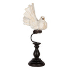 Decoratie Beeld Vogel 15x11x36 cm Wit Kunststof